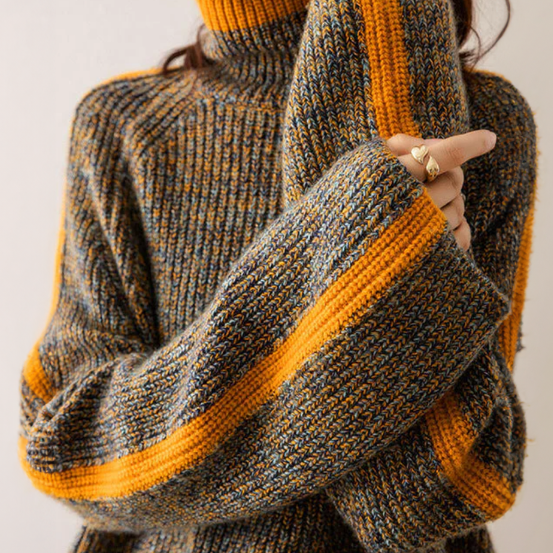 Damski zimowy sweter dzianinowy oversize