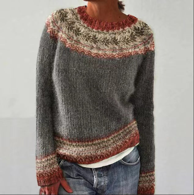 Damski sweter dzianinowy w stylu retro