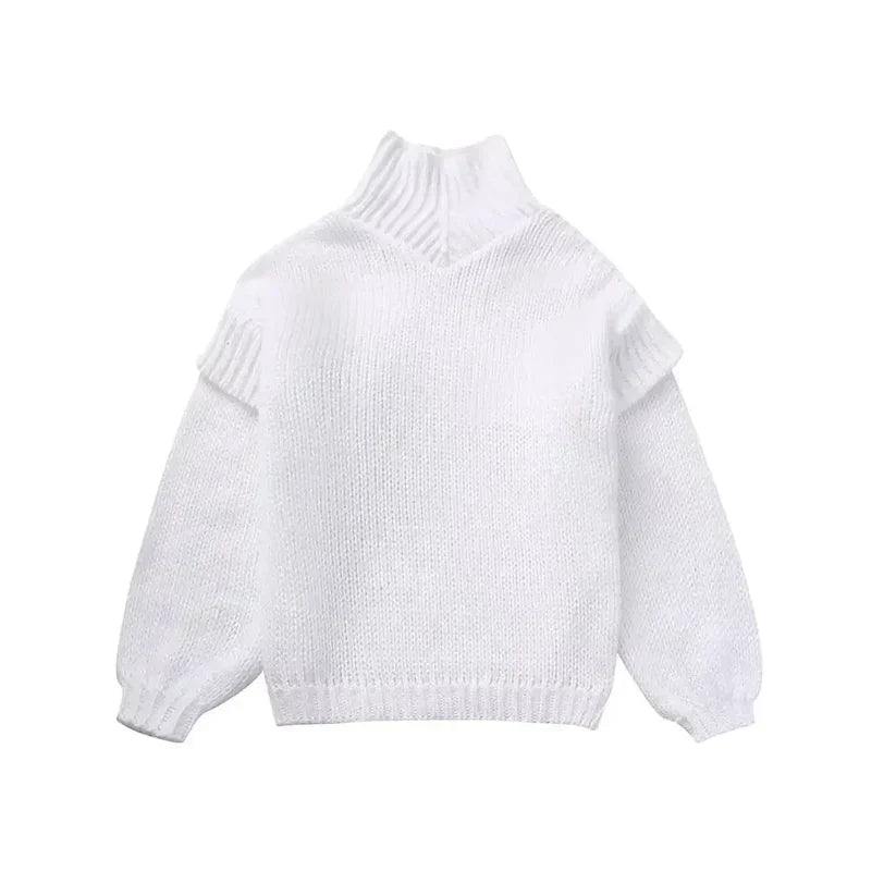 Damski sweter dzianinowy oversize z golfem