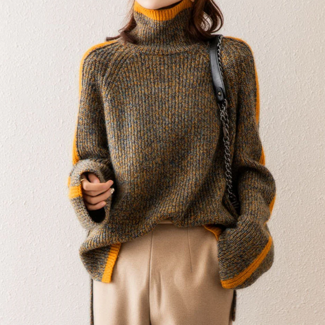 Damski zimowy sweter dzianinowy oversize