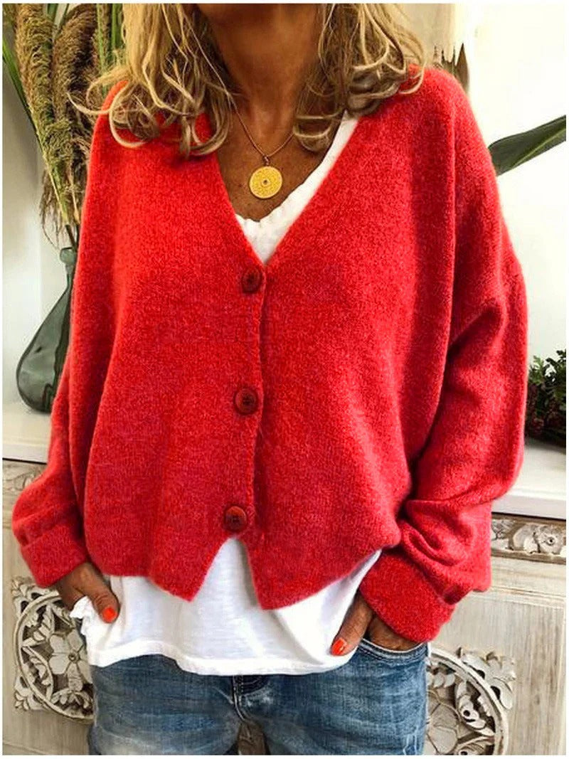 Damski sweter z dekoltem w serek
