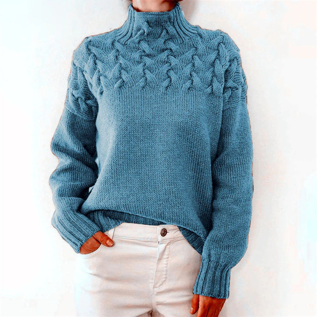 Damski sweter dzianinowy z golfem