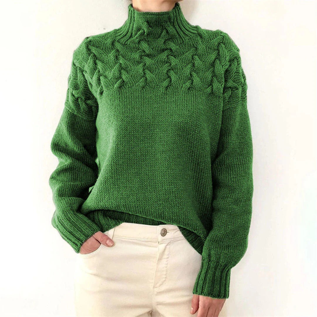 Damski sweter dzianinowy z golfem