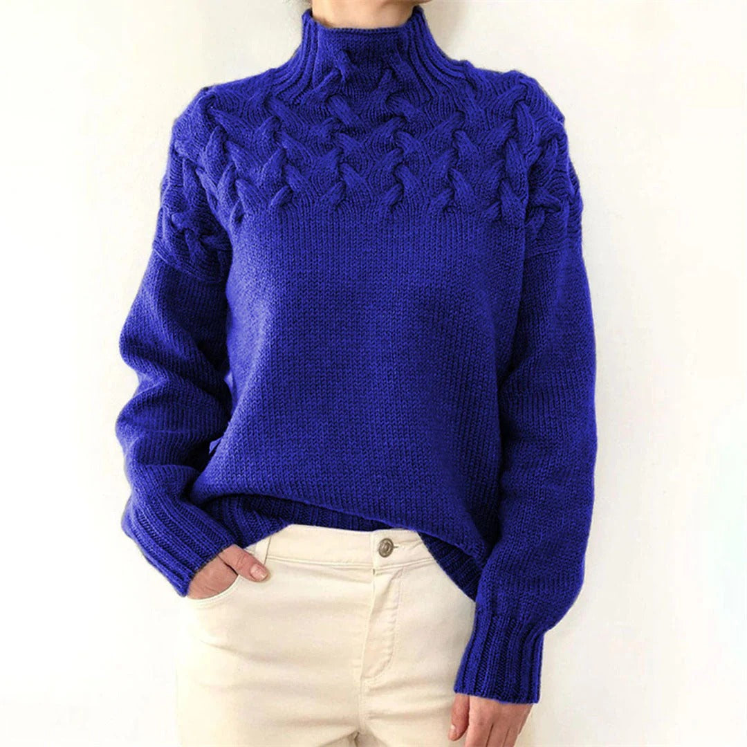 Damski sweter dzianinowy z golfem
