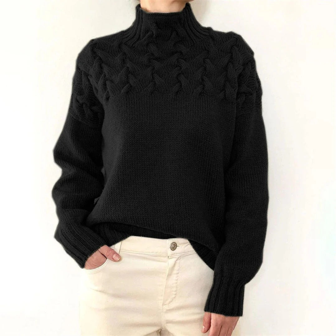 Damski sweter dzianinowy z golfem