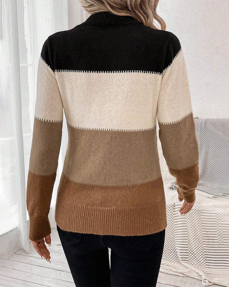 Damski sweter w blokowe kolory