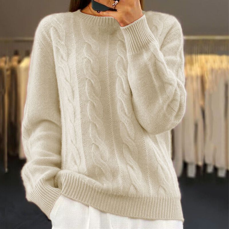 Damski zimowy sweter dzianinowy