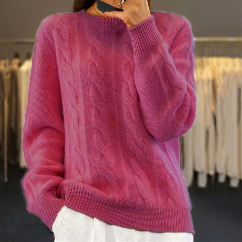 Damski zimowy sweter dzianinowy