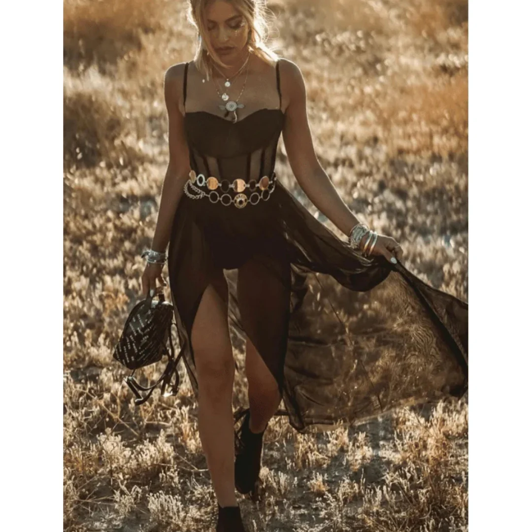 Damska sukienka maxi w stylu boho – idealna na festiwal - Szlenta