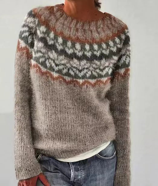 Damski sweter dzianinowy w stylu retro