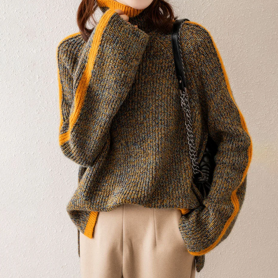 Damski zimowy sweter dzianinowy oversize