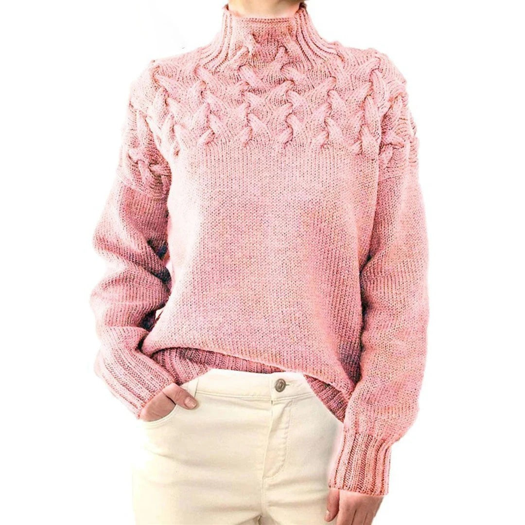 Damski sweter dzianinowy z golfem