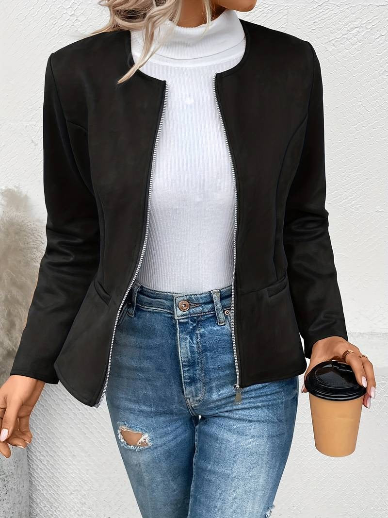 Damska kurtka typu suede-look