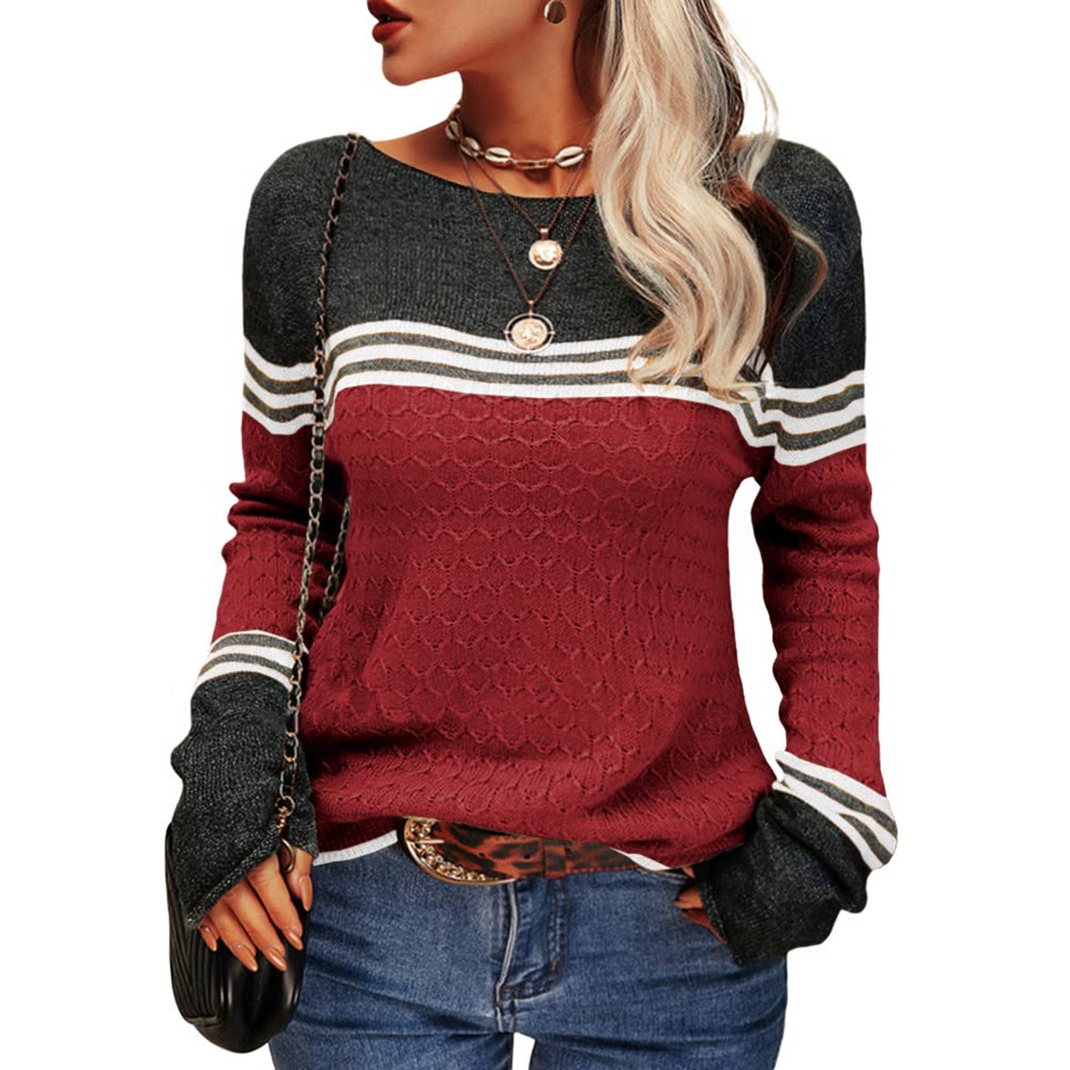 Damski sweter w paski
